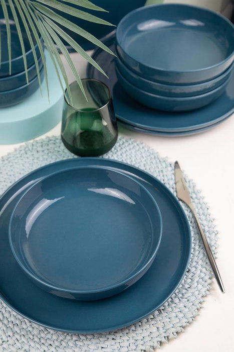 Hermia Vajilla de Porcelana de 12 Piezas Azul Oscuro MOD12Y1A740925